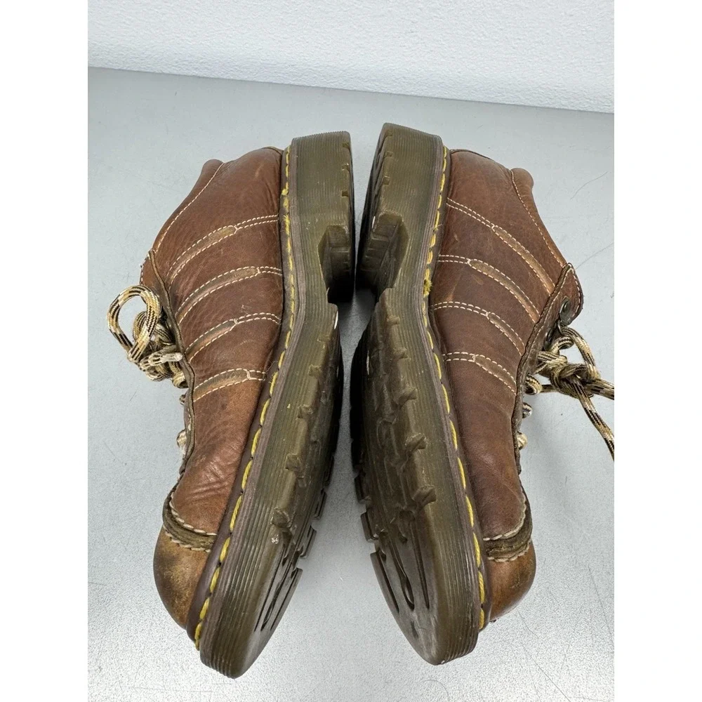 Vintage Dr Martens Oxford Shoes Mens 9 Brown Leather Low Casual 2000s 90s Y2K
